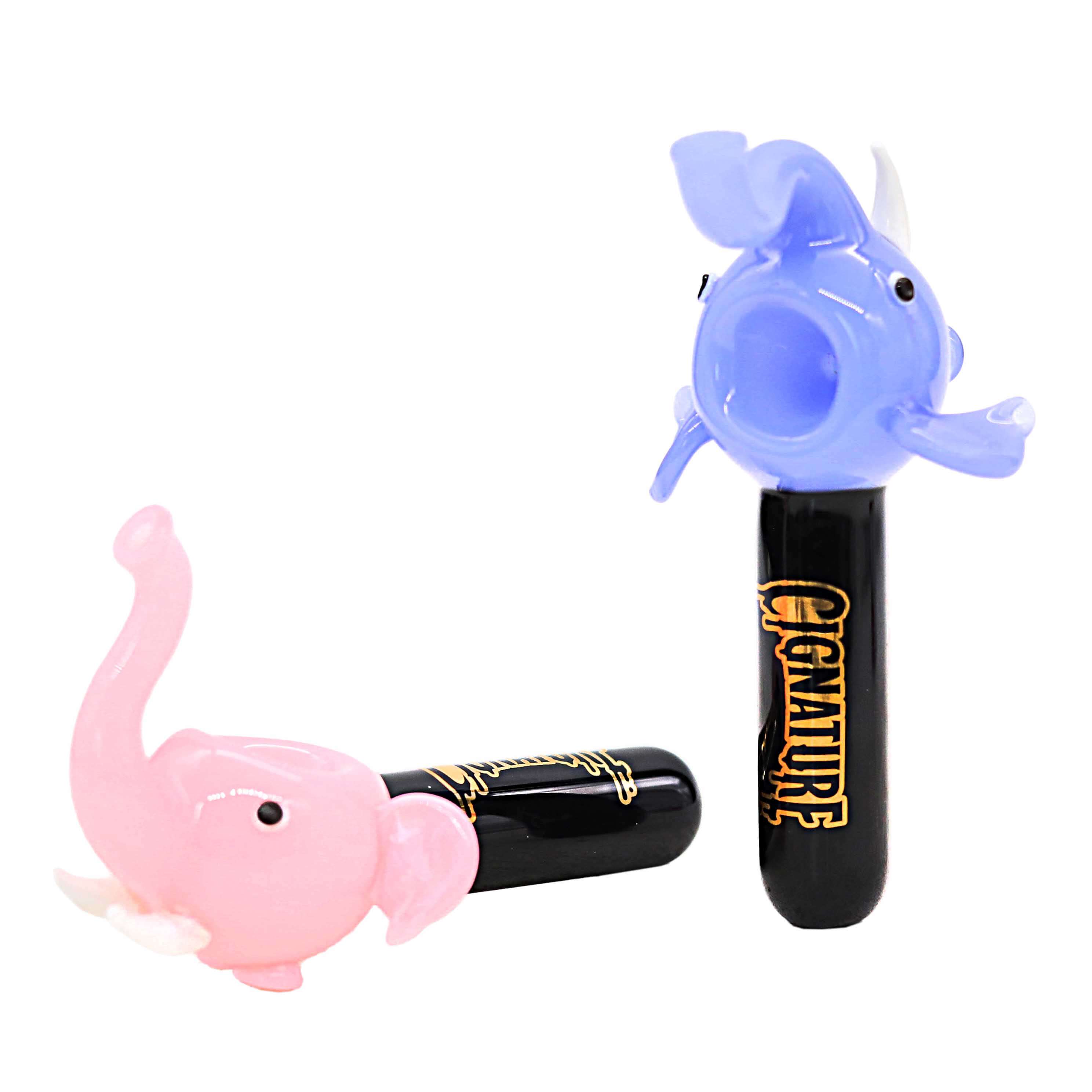 Elephant Design Milky Color Handpipe (GHP-854) | 5 inch | Assorted Colors product image